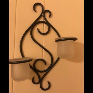 Wroth iron two candle holder. Party lite.